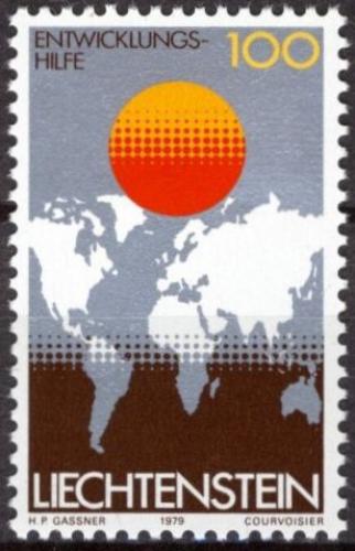 Poštová známka Lichtenštajnsko 1979 Mapa svìta Mi# 730