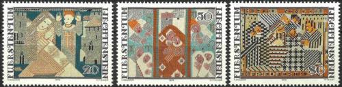 Poštové známky Lichtenštajnsko 1979 Vyšívání Mi# 738-40