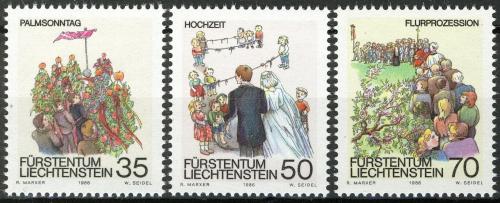 Poštové známky Lichtenštajnsko 1986 Jarní slávnosti Mi# 899-901