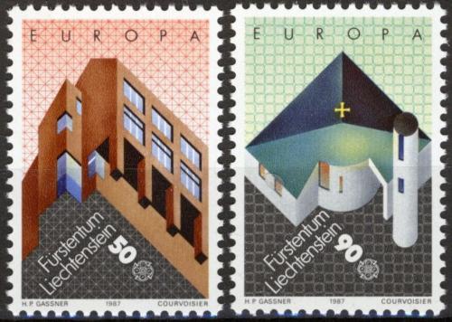Poštové známky Lichtenštajnsko 1987 Európa CEPT, moderní architektura Mi# 916-17