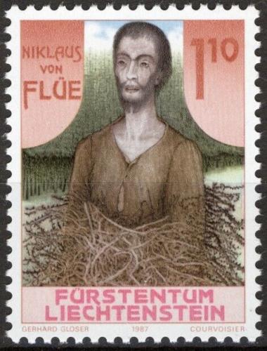 Poštová známka Lichtenštajnsko 1987 Svätý Mikuláš z Flüe Mi# 918