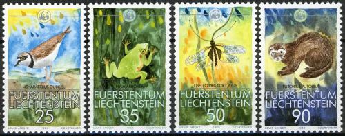 Poštové známky Lichtenštajnsko 1989 Chránìná fauna, WWF Mi# 967-70