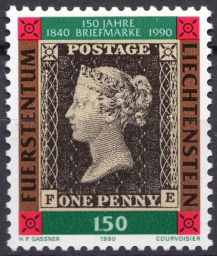 Poštová známka Lichtenštajnsko 1990 Penny Black, 150. výroèie Mi# 986