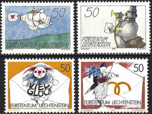 Poštové známky Lichtenštajnsko 1992 Pozdravy Mi# 1041-44