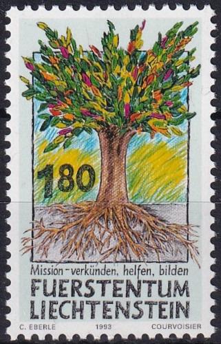 Poštová známka Lichtenštajnsko 1993 Práce misionáøù Mi# 1064