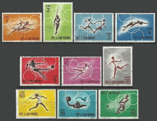 Poštové známky San Marino 1963 LOH Tokio Mi# 782-91