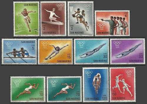 Poštové známky San Marino 1964 LOH Tokio Mi# 802-13