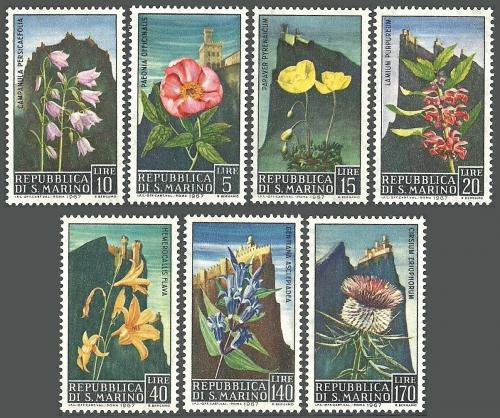 Poštové známky San Marino 1967 Kvety Mi# 880-86