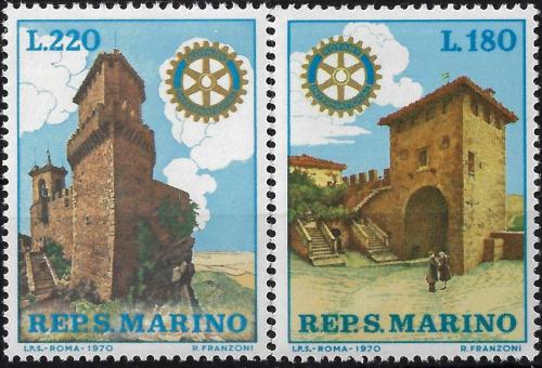 Poštové známky San Marino 1970 Historická architektura, Rotary Intl. Mi# 957-58