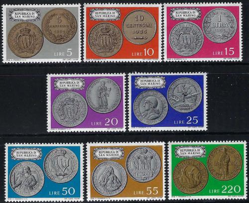 Poštové známky San Marino 1972 Mince Mi# 1017-24
