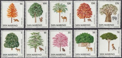 Poštovní známky San Marino 1979 Stromy Mi# 1188-97