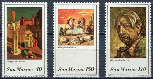 Poštové známky San Marino 1979 Umenie, Giorgio de Chirico Mi# 1198-1200