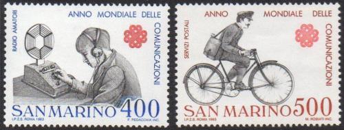 Poštové známky San Marino 1983 Svìtový rok komunikace Mi# 1280-81