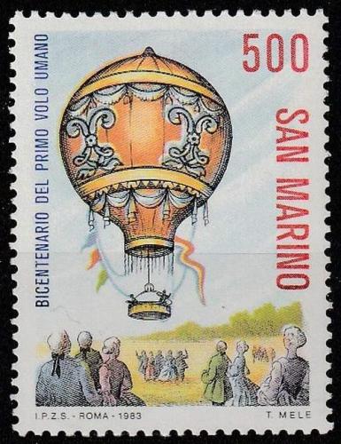 Poštová známka San Marino 1983 Lietajúci balón Mi# 1284