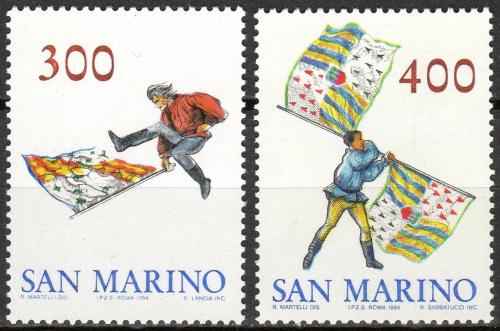 Poštové známky San Marino 1984 Muži s prapory Mi# 1296-97