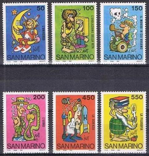 Poštové známky San Marino 1984 Karikatury, Benito Jacovitti Mi# 1304-09