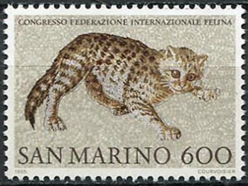 Poštová známka San Marino 1985 Maèka, mozaika z Pompejí Mi# 1331