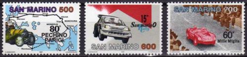 Poštovní známky San Marino 1987 Automobilový závody Mi# 1356-58