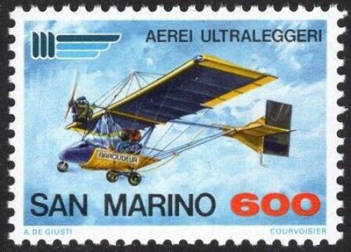 Poštová známka San Marino 1987 Ultralehké letadlo Mi# 1361