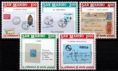 Poštovní známky San Marino 1989 Historie pošty Mi# 1416-20