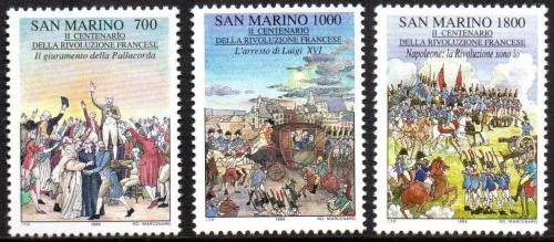 Poštové známky San Marino 1989 Francúzska revolúcia, 200. výroèie Mi# 1421-23 Kat 6€