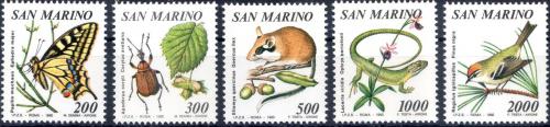 Poštové známky San Marino 1990 Fauna a flóra Mi# 1458-62 Kat 6€