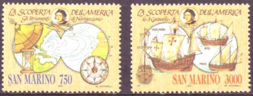 Poštové známky San Marino 1991 Objevení Ameriky, 500. výroèie Mi# 1472-73 Kat 5€
