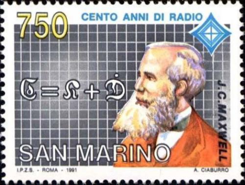 Poštová známka San Marino 1991 James Clerk Maxwell, fyzik Mi# 1487