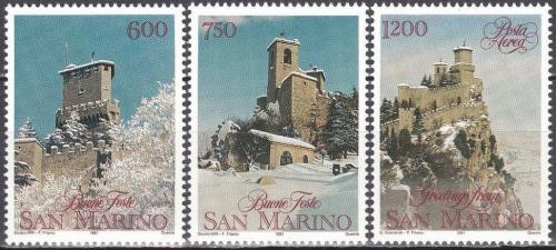 Poštové známky San Marino 1991 Vianoce, pevnosti Mi# 1488-90 Kat 4.50€