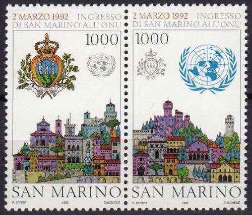 Potov znmky San Marino 1992 Pohad na mesto Mi# 1514-15 - zvi obrzok