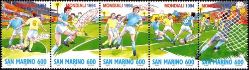 Poštové známky San Marino 1994 MS ve futbale Mi# 1577-81
