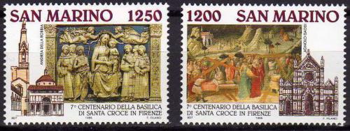 Poštové známky San Marino 1995 Bazilika Santa Croce ve Florencii Mi# 1609-10