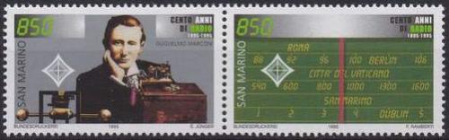 Poštové známky San Marino 1995 Guglielmo Marconi, fyzik Mi# 1615-16