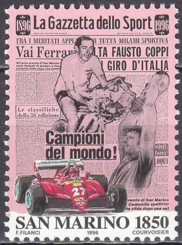 Poštová známka San Marino 1996 Noviny La Gazzetta dello Šport, 100. výroèie Mi# 1675