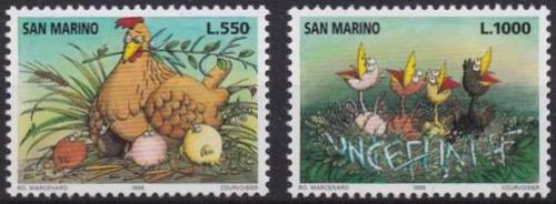 Poštové známky San Marino 1996 Slepice s kuøaty Mi# 1676-77