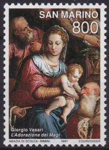 Poštová známka San Marino 1997 Vianoce, umenie, Giorgio Vasari Mi# 1748