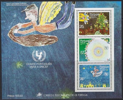 Poštové známky Portugalsko 1987 Vianoce, dìtské kresby Mi# Block 56 Kat 6€