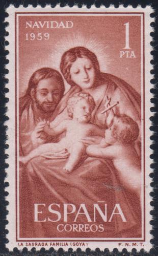 Poštová známka Španielsko 1959 Vianoce, umenie, Goya Mi# 1150