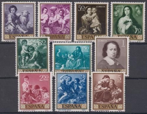 Poštové známky Španielsko 1960 Umenie, Bartolomé Esteban Murillo Mi# 1167-76