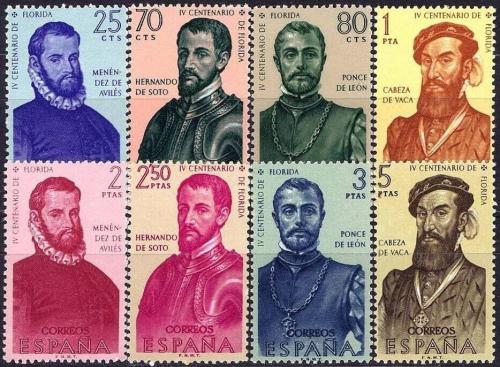 Poštové známky Španielsko 1960 Osobnosti americké historie Mi# 1193-1200 Kat 10€