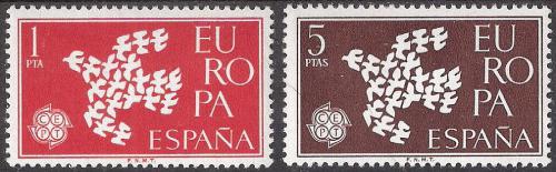 Potovn znmky panlsko 1961 Evropa CEPT Mi# 1266-67