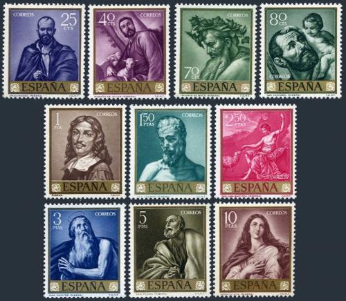 Poštové známky Španielsko 1963 Umenie, José de Ribera Mi# 1384-93 Kat 25€