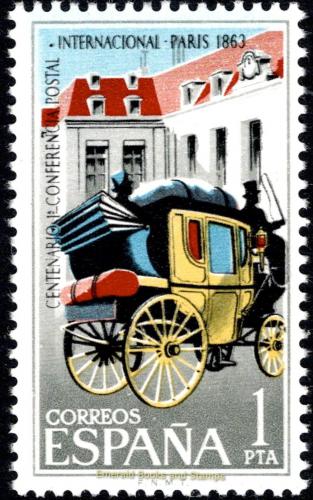 Poštová známka Španielsko 1963 Poštový dostavník Mi# 1395