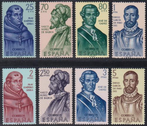 Poštové známky Španielsko 1963 Osobnosti americké historie Mi# 1418-25 Kat 10€