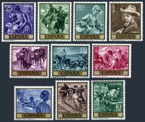 Poštové známky Španielsko 1964 Umenie, Joaquín Sorolla Mi# 1445-54