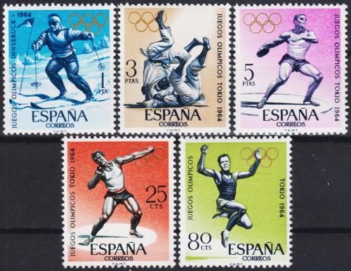 Poštové známky Španielsko 1964 Olympijské hry Mi# 1506-10