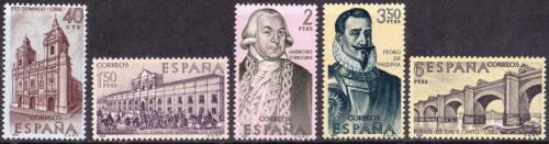Poštové známky Španielsko 1969 Budovatelé Ameriky Mi# 1832-36