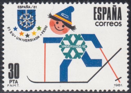 Poštová známka Španielsko 1981 Zimné univerziáda Mi# 2491