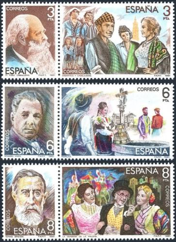 Poštové známky Španielsko 1982 Hudební skladatelé Mi# 2539-44