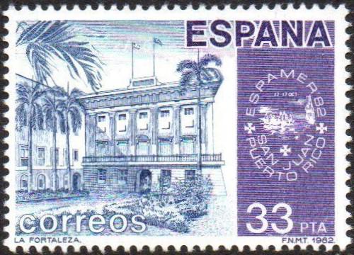 Poštová známka Španielsko 1982 Pevnost v San Juan, Portoriko Mi# 2559